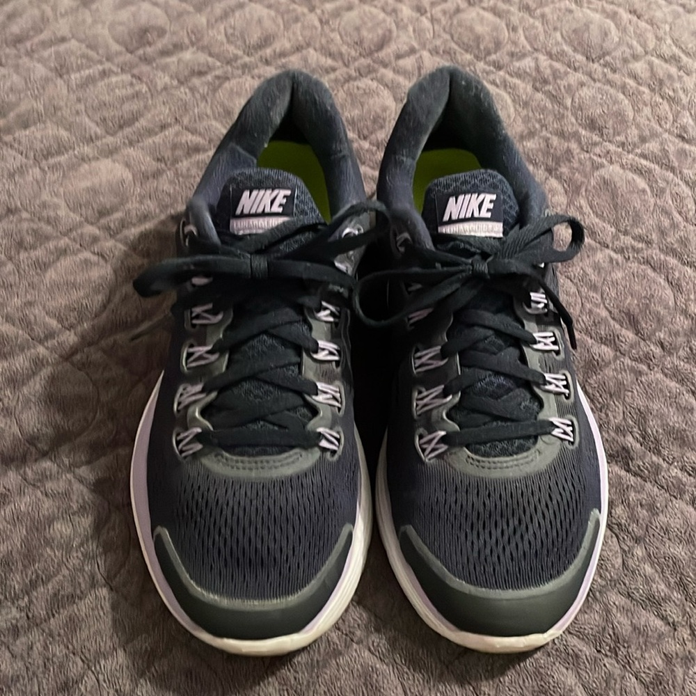 Nike Lunarglide 4 Womens Navy Blue Purple Athletic Sneakers 524978-406 Size 8.5